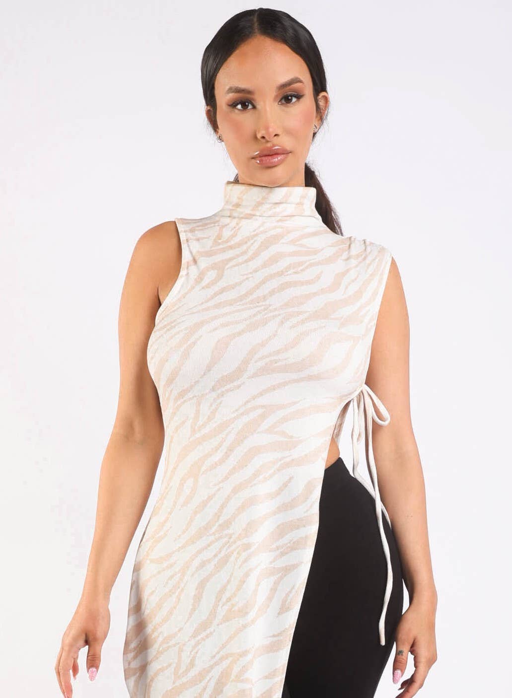 Zebra printed maxi top