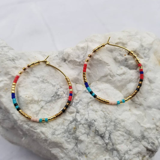 Boho Colorloop Beaded Earrings